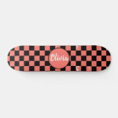 Personalisierter Name Rosa und Schwarz Karton Skateboard (Horizontal)