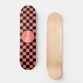 Personalisierter Name Rosa und Schwarz Karton Skateboard (Vorderseite)