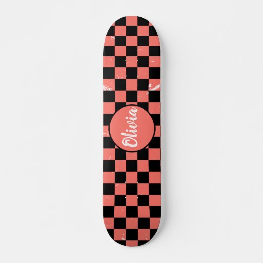 Personalisierter Name Rosa und Schwarz Karton Skateboard (Vorne)