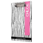 Personalisierter Name Rosa und Schwarz Klemmbrett (Links)