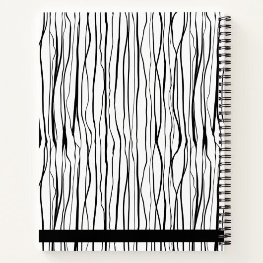 Personalisierter Name Rosa und Schwarz Notizblock (Rückseite)