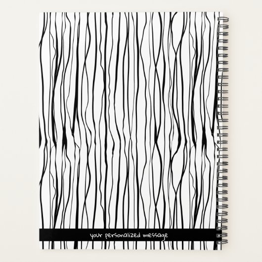 Personalisierter Name Rosa und Schwarz Planer (Rückseite)