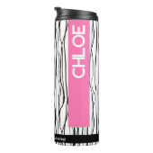 Personalisierter Name Rosa und Schwarz Thermosbecher (Nach rechts gedreht)