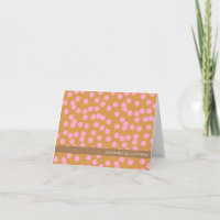 Personalisierter Name Rosa und Senf Polka Dots