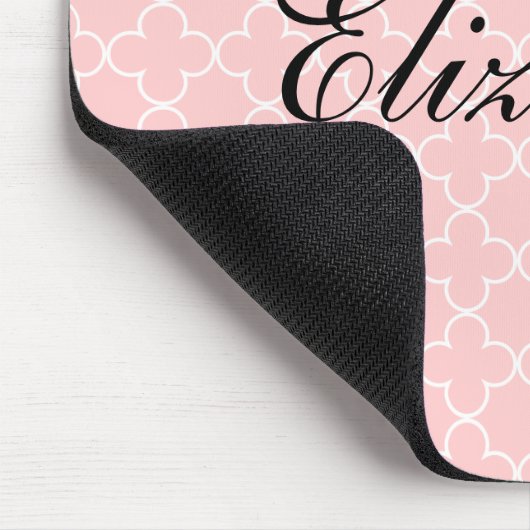 Personalisierter Name | Rosa Vierfolie Mousepad (Ecke)