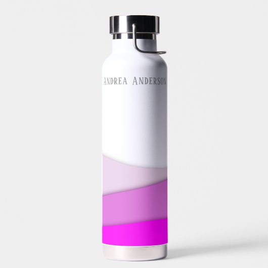 Personalisierter Name Rosa Waves Trinkflasche (Links)