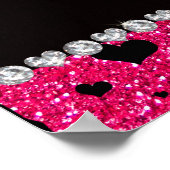 Personalisierter Name Rose Rosa Glitzer Gymnastik Poster (Ecke)