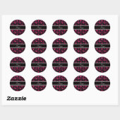 Personalisierter Name Rose Rosa Glitzer Katzenpaar Runder Aufkleber (Blatt)
