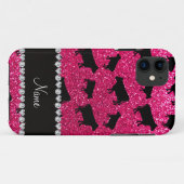 Personalisierter Name Rose Rosa Glitzer Kühe Case-Mate iPhone Hülle (Rückseite (Horizontal))