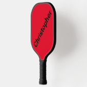 Personalisierter Name Rot und Schwarz Pickleball Schläger (Links)