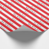 Personalisierter Name, Rot und Weiß Geschenkpapier (Ecke)