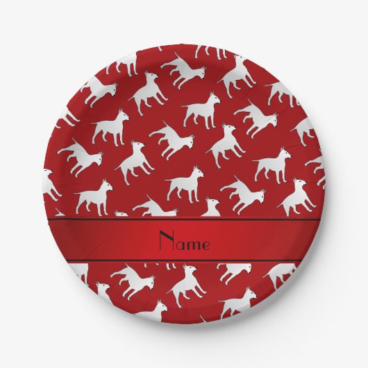 Personalisierter Name: Rotbullhunde Pappteller (Vorderseite)