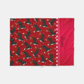 Personalisierter Name Rote Berner Hunde Fleecedecke (Vorderseite (Horizontal))