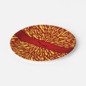 Personalisierter Name: rote Blitzschrauben Pappteller (Schrägansicht)