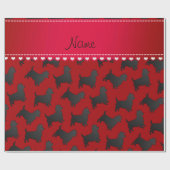 Personalisierter Name Rote Carne Terrierhunde Geschenkpapier (Flach)