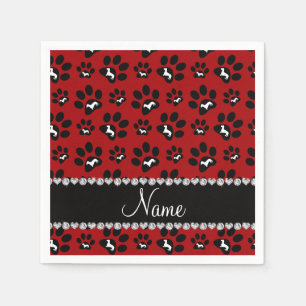 Personalisierter Name Rote Dackeln Hundepaare Serviette