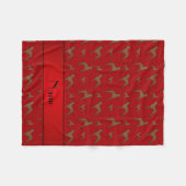 Personalisierter Name Rote Große Dinghunde Fleecedecke (Vorderseite (Horizontal))