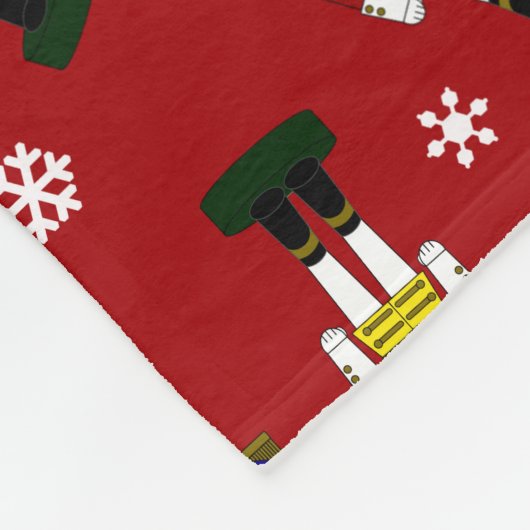 Personalisierter Name Rote Nussknacker Fleecedecke (Ecke)