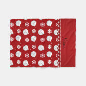 Personalisierter Name Rote Volleyballs Weihnachtsm Fleecedecke (Vorderseite (Horizontal))