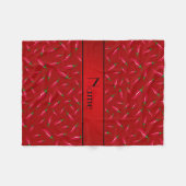 Personalisierter Name Roter Chili Pfeffer Fleecedecke (Vorderseite (Horizontal))