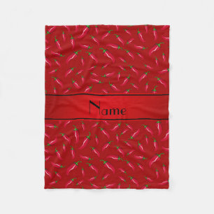 Personalisierter Name Roter Chili Pfeffer Fleecedecke