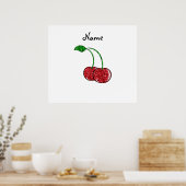 Personalisierter Name Roter Glitzer Poster (Küche)