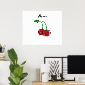 Personalisierter Name Roter Glitzer Poster (Heimbüro)