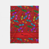 Personalisierter Name Roter Regenbogen Kajaks Fleecedecke (Vorderseite)