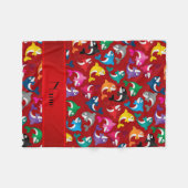 Personalisierter Name Roter Regenbogen-Killer Fleecedecke (Vorderseite (Horizontal))