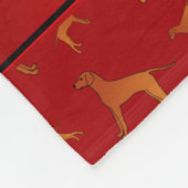 Personalisierter Name Roter Rhodesian ridgeback Hu Fleecedecke (Ecke)