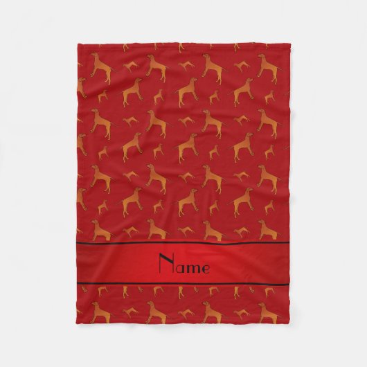 Personalisierter Name Roter Rhodesian ridgeback Hu Fleecedecke (Vorderseite)