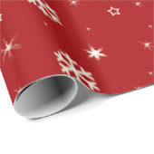 Personalisierter Name Roter Schneeflocken Geschenkpapier (Rolleneckpunkt)
