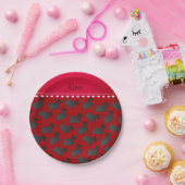 Personalisierter Name Roter Schottenhund Pappteller (Party)