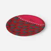 Personalisierter Name Roter Schottenhund Pappteller (Schrägansicht)