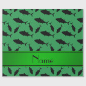 Personalisierter Name Roter Thun Geschenkpapier (Flach)