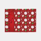 Personalisierter Name Roter Weihnachtsgolf Fleecedecke (Vorderseite (Horizontal))
