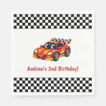 Personalisierter Name Rotes Rennwagen Geburtstag