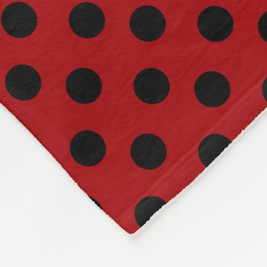 Personalisierter Name Rotpolka-Punkte Blauleoparde Fleecedecke (Ecke)