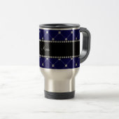 Personalisierter Name Royal Blue Diamonds Reisebecher (VorderseiteRechts)