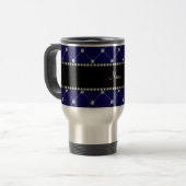 Personalisierter Name Royal Blue Diamonds Reisebecher (Vorderseite Links)