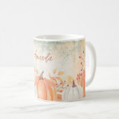 Personalisierter Name Rustikal Herbst Kaffeetasse (VorderseiteRechts)
