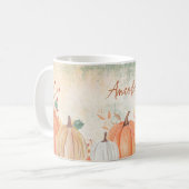 Personalisierter Name Rustikal Herbst Kaffeetasse (Vorderseite Links)