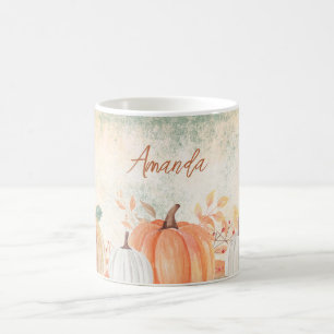 Personalisierter Name Rustikal Herbst Kaffeetasse