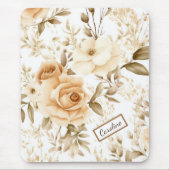 Personalisierter Name Rustikal Modern Boho Rosen N Mousepad (Vorne)