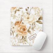 Personalisierter Name Rustikale moderne boho Rose  Mousepad (Mit Mouse)