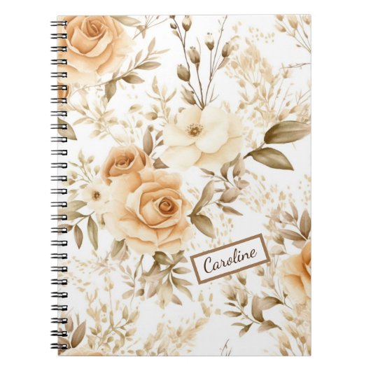 Personalisierter Name Rustikale moderne boho Rose Notizblock (Vorderseite)