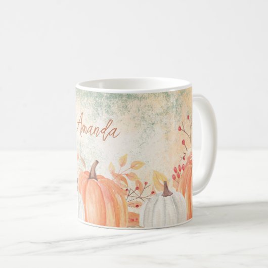 Personalisierter Name Rustikaler Fall Kaffeetasse (VorderseiteRechts)