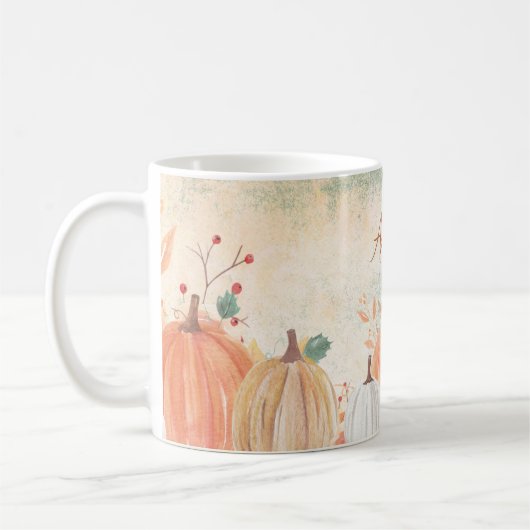 Personalisierter Name Rustikaler Fall Kaffeetasse (Links)