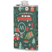 Personalisierter Name Rustikales Camping Flachmann (Links)