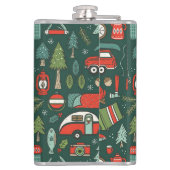 Personalisierter Name Rustikales Camping Flachmann (Rückseite)